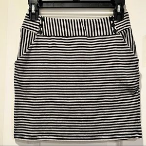 Xhilaration Black and Grey Striped Mini Skirt with Pockets